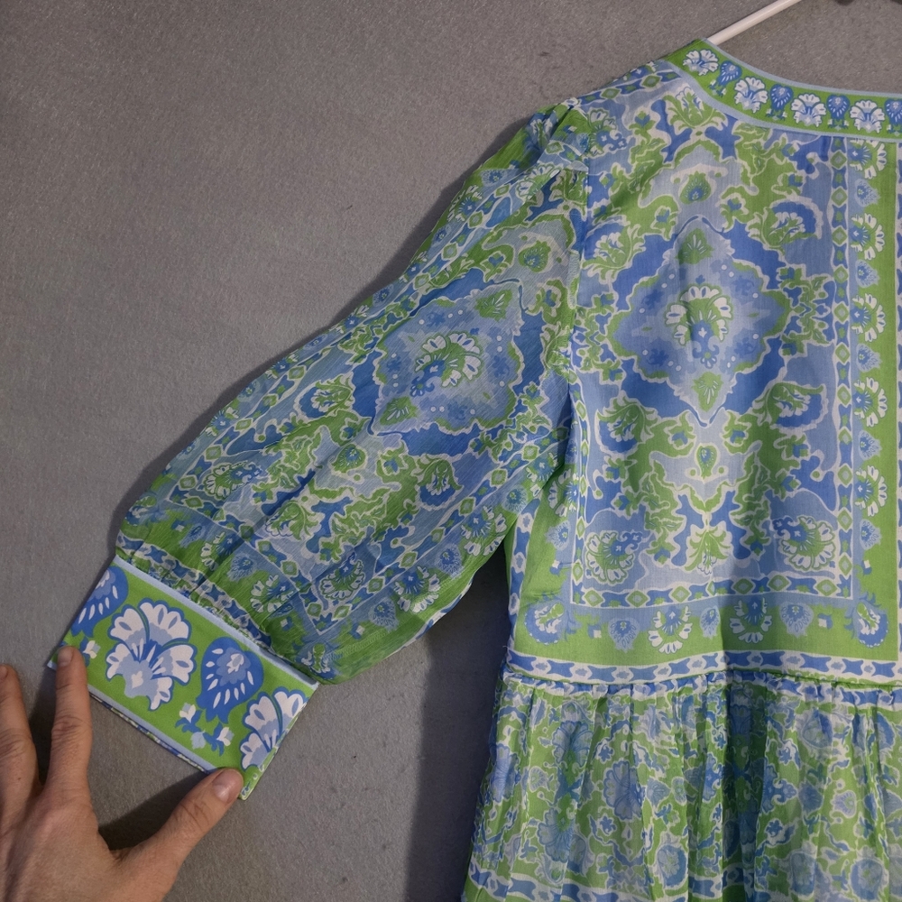 NWT Gretchen Scott Watteau Crinkly Borderline Maxi Dress Size Medium - Picture 9 of 10
